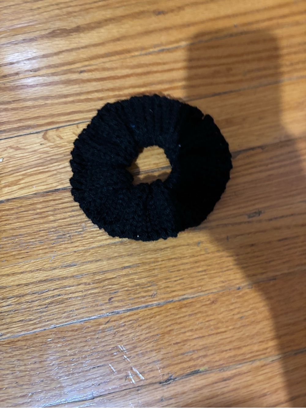 Black Knit Hair Scrunchie for Kids